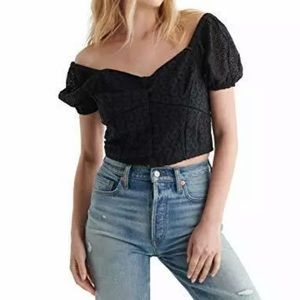 🍀NWT Lucky Brand sweetheart lace crop top